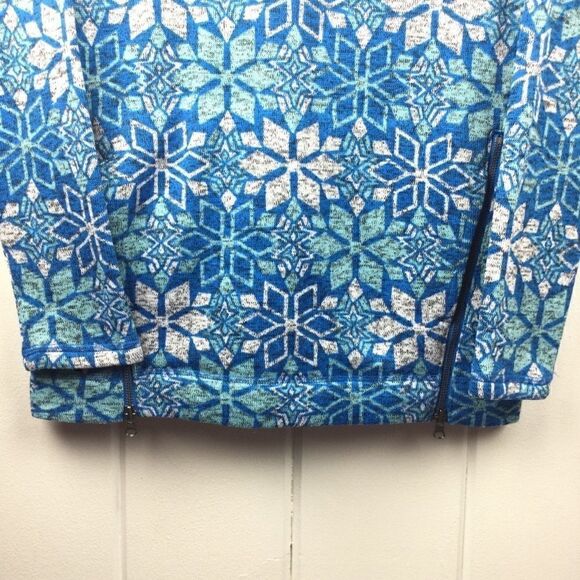 Talbots Snowflake Pullover Blue Snowflake Fleece Hoodie, Size Small - Picture 6 of 10